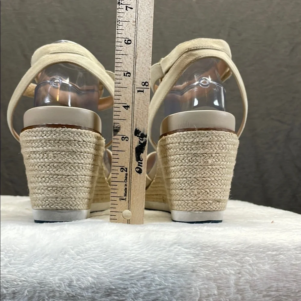 Cole Haan Cream‎ Wedge Sandals with Ankle Strap